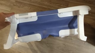 Bañera Bebé Plegable Azul y Blanca con reductor