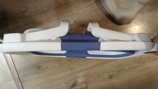 Bañera Bebé Plegable Azul y Blanca con reductor