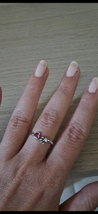 Anillo Corazón y Pata Ajustable
