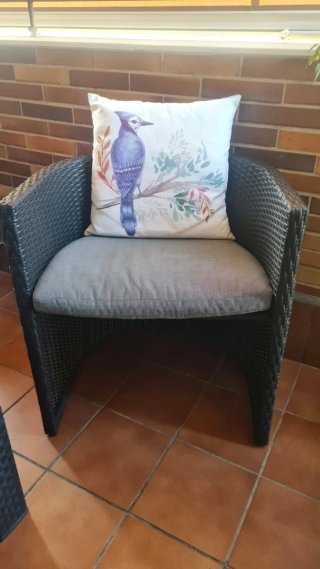 Sofá y 2 sillones exterior ratán gris