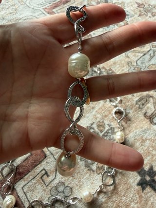 Conjunto Collar y Pulsera Majorica Perlas Acero