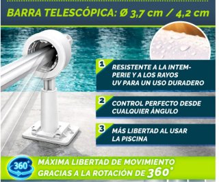 Enrollador de lona de Piscina hasta 6m.