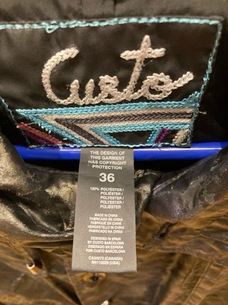 Gabardina Custo Mujer Negra Multicolor