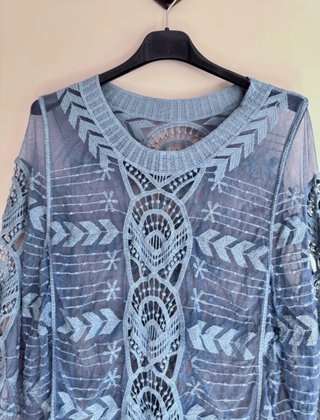 Vestido crochet playa/piscina azul