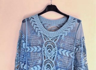 Vestido crochet playa/piscina azul