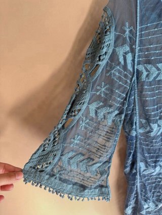 Vestido crochet playa/piscina azul