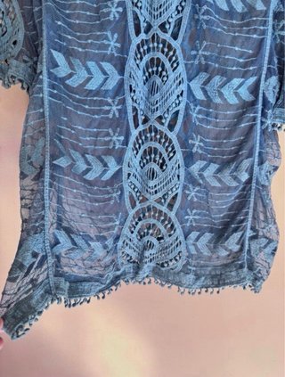 Vestido crochet playa/piscina azul