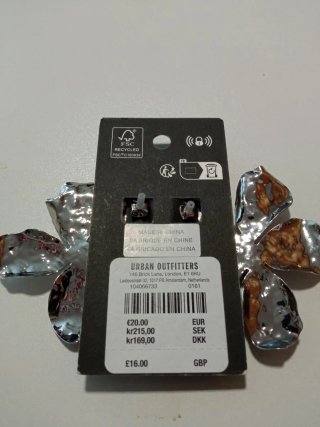 Pendientes grandes plateados flor Silence + Noise