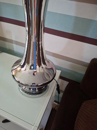 Lámpara de salón alta metal plateado
