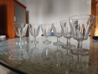 6 copitas de licor vidrio labrado