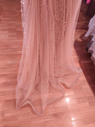Vestido de fiesta dorado lentejuelas