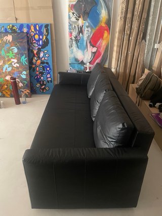 Sofá Cama 3 Plazas Polipiel Negra Ikea