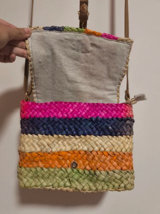 Bolso de rafia multicolor