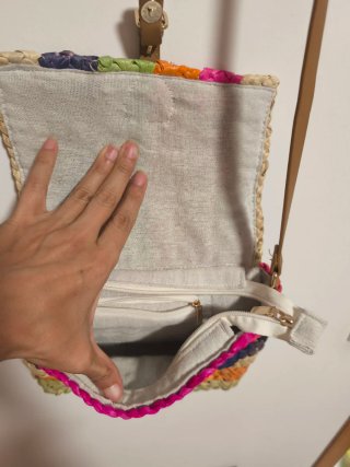 Bolso de rafia multicolor