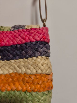 Bolso de rafia multicolor