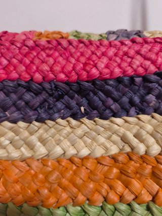 Bolso de rafia multicolor