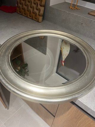 Espejo Vintage Redondo Marco Plateado