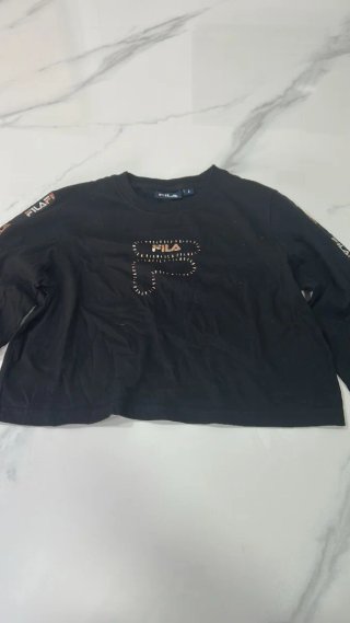 Camiseta Fila Negra Logo Rose Gold Talla S