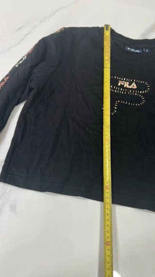 Camiseta Fila Negra Logo Rose Gold Talla S