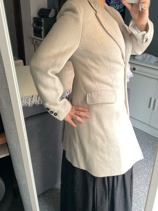 Abrigo Zara Manteco Beige