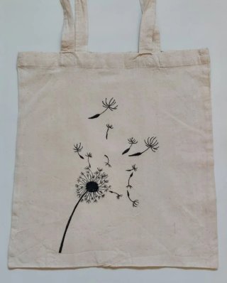 Bolsa de tela con diseño de diente de león