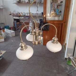 Lámpara colgante cristal y metal