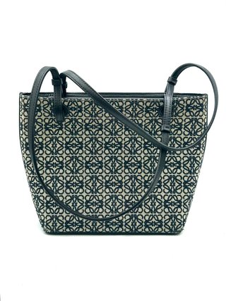 Bolso Loewe Anagram Jacquard Beige/Negro