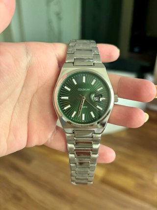 Reloj Coliseum Hombre Verde y Plateado