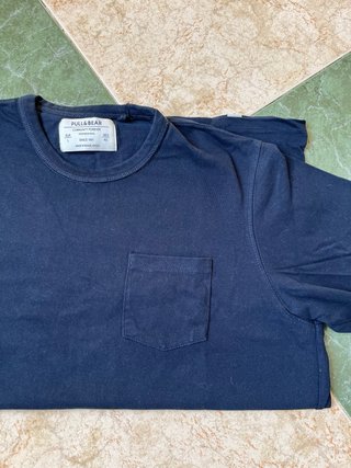 Camiseta Pull and Bear Azul Talla L