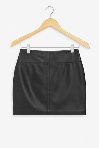 Falda mini cuero The Kooples cremalleras