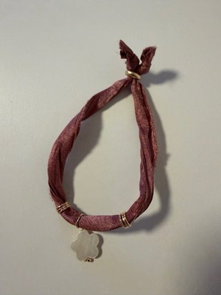 Pulseras seda reciclada abalorios