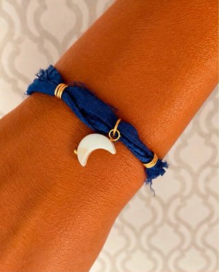 Pulseras seda reciclada abalorios