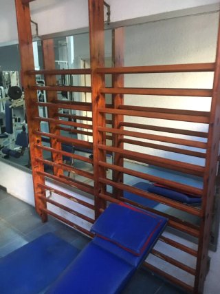 Espaldera doble madera con tabla
