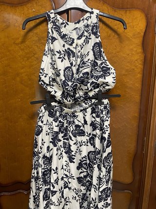 Vestido midi estampado dos piezas