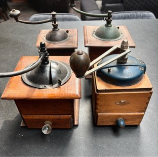 Lote 4 molinillos café antiguos holandeses