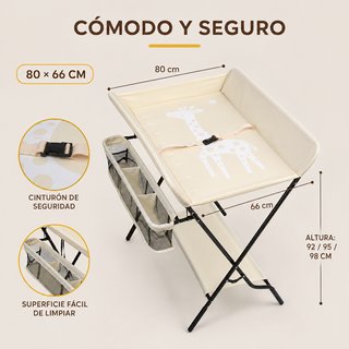 Cambiador Plegable Bebé con Ruedas y Cesta