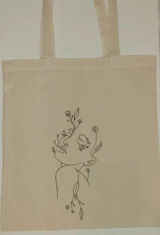 Bolsa de tela con diseño floral