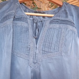 Vestido azul manga corta