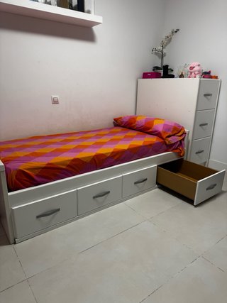 Cama juvenil 90cm con cajones
