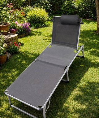 Tumbona plegable gris