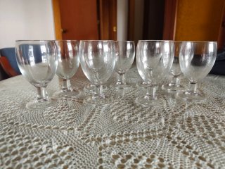 Juego 8 copas de vidrio para licor/aperitivo