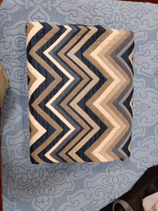 Edredón/Colcha Chevron 135cm Azul y Gris