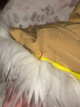 Chaqueta camel con capucha y pelo