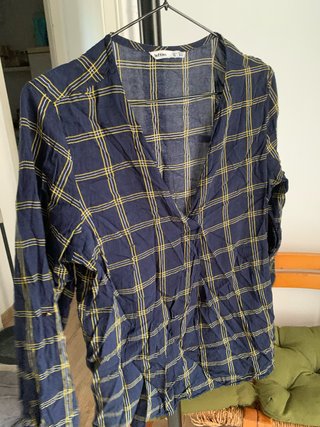 Camisa cuadros Lefties azul y amarillo Talla S