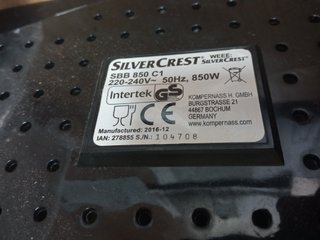 Panificadora Silvercrest Automática 850W
