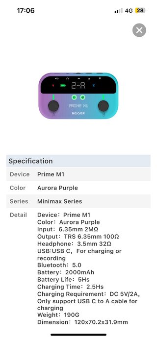 Pedal Mooer Prime M1 Multiefectos