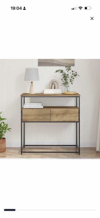 Mesa recibidor madera y metal