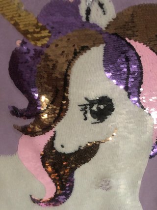 Sudadera Unicornio Lentejuelas Morada Talla...