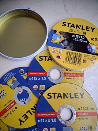 5 Discos Corte STANLEY Ø115x1.0 Inox