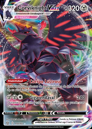 Carta Pokémon Corviknight VMAX Gigamax 320 PS